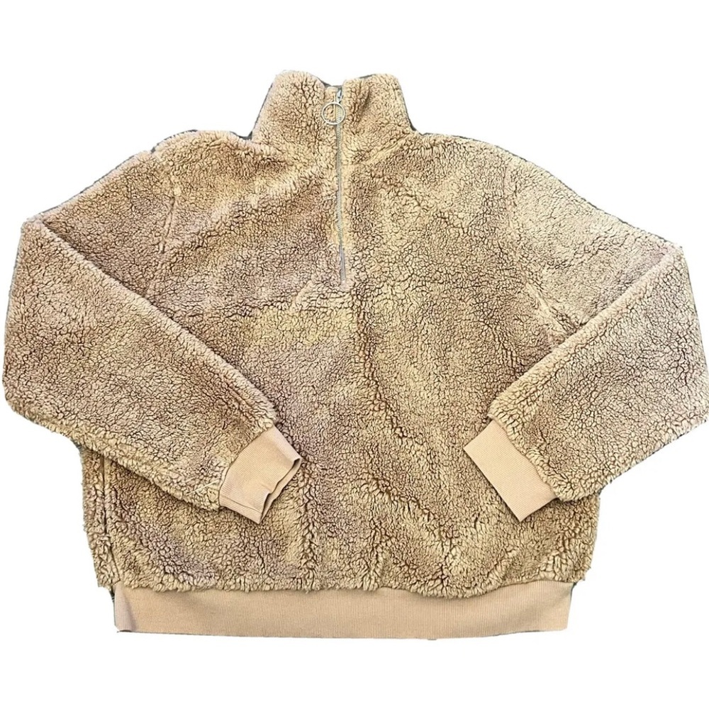 Lole  Size Small Half Zip Teddy Pullover Sherpa Tan Sweater - Picture 12 of 13